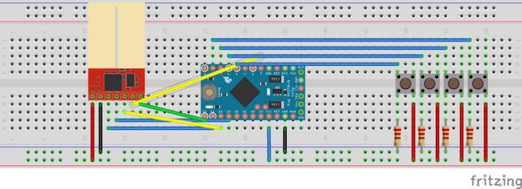 Itho 4 buttons breadboard