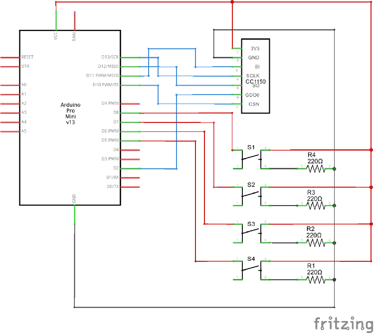 Itho 4 buttons schema