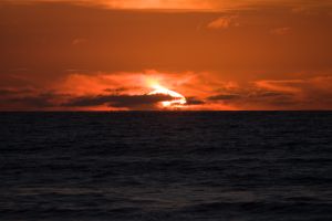 Ondergaande zon Greymouth