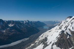 Great divide en Tasman Glacier