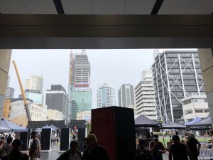 Schuilen in Auckland voor de regen