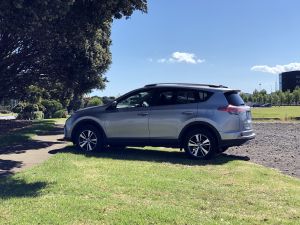 Onze huurauto in Nieuw Zeeland, een Toyota RAV4 AWD