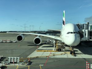 Emirates Airbus A380-800 naar Dubai